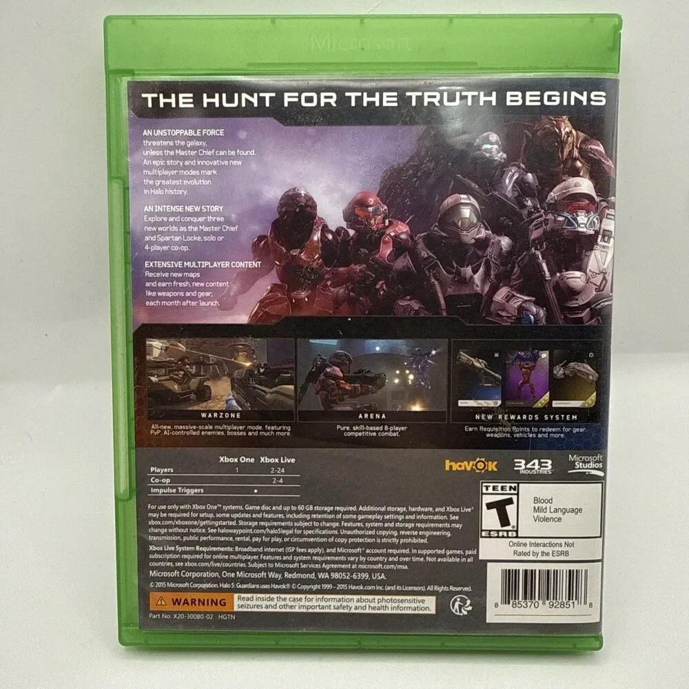 Halo 5: Guardians Microsoft Xbox One Exclusive Game Tested & Works